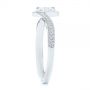 14k White Gold Split Shank Radiant Diamond Halo Engagement Ring - Side View -  104859 - Thumbnail