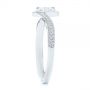 18k White Gold 18k White Gold Split Shank Radiant Diamond Halo Engagement Ring - Side View -  104859 - Thumbnail