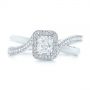  Platinum Platinum Split Shank Radiant Diamond Halo Engagement Ring - Top View -  104859 - Thumbnail