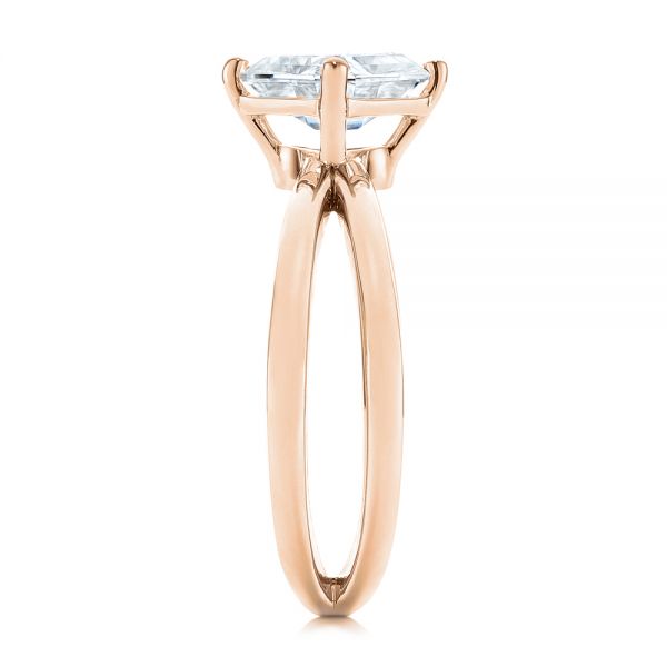 14k Rose Gold 14k Rose Gold Split Shank Solitaire Asscher Diamond Engagement Ring - Side View -  105772