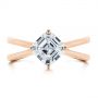 18k Rose Gold 18k Rose Gold Split Shank Solitaire Asscher Diamond Engagement Ring - Top View -  105772 - Thumbnail