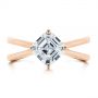 14k Rose Gold 14k Rose Gold Split Shank Solitaire Asscher Diamond Engagement Ring - Top View -  105772 - Thumbnail