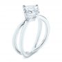  Platinum Split Shank Solitaire Asscher Diamond Engagement Ring - Three-Quarter View -  105772 - Thumbnail