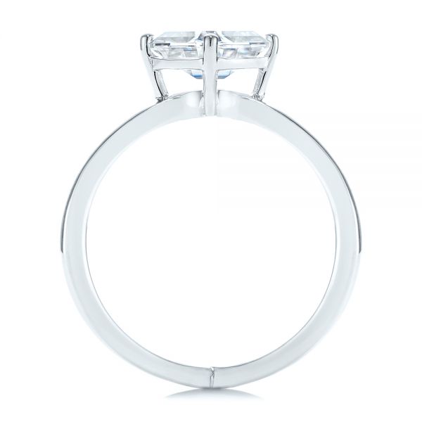 14k White Gold 14k White Gold Split Shank Solitaire Asscher Diamond Engagement Ring - Front View -  105772