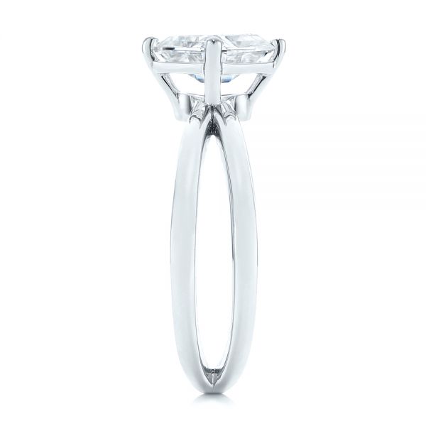  Platinum Split Shank Solitaire Asscher Diamond Engagement Ring - Side View -  105772