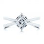  Platinum Split Shank Solitaire Asscher Diamond Engagement Ring - Top View -  105772 - Thumbnail