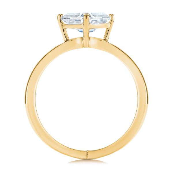 14k Yellow Gold Split Shank Solitaire Asscher Diamond Engagement Ring ...