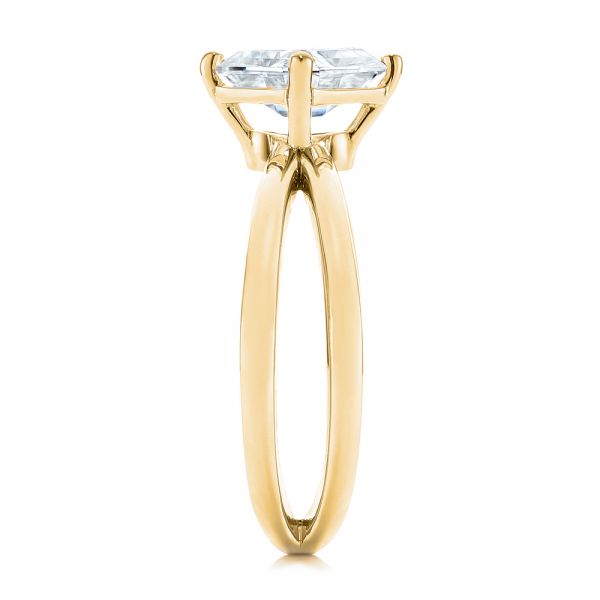 14k Yellow Gold 14k Yellow Gold Split Shank Solitaire Asscher Diamond Engagement Ring - Side View - 105772