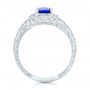  Platinum Square Halo Engagement Ring - Front View -  100361 - Thumbnail
