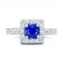 14k White Gold 14k White Gold Square Halo Engagement Ring - Top View -  100361 - Thumbnail