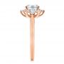 18k Rose Gold 18k Rose Gold Starburst Cluster Halo Diamond Engagement Ring - Side View -  107131 - Thumbnail