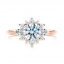 14k Rose Gold 14k Rose Gold Starburst Cluster Halo Diamond Engagement Ring - Top View -  107131 - Thumbnail