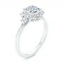 Platinum Platinum Starburst Cluster Halo Diamond Engagement Ring - Three-Quarter View -  107131 - Thumbnail