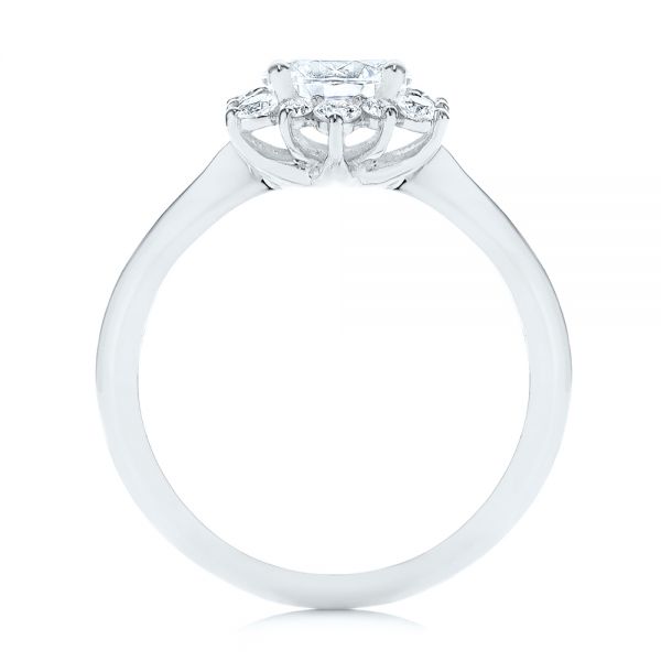 14k White Gold 14k White Gold Starburst Cluster Halo Diamond Engagement Ring - Front View - 105908