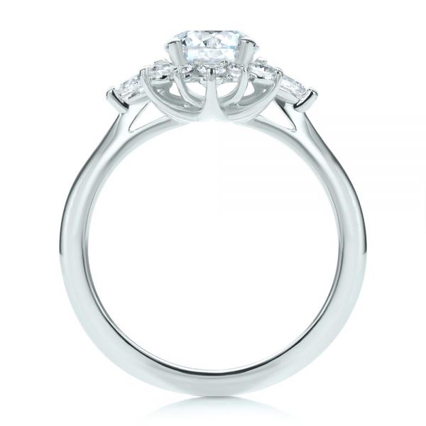  Platinum Platinum Starburst Cluster Halo Diamond Engagement Ring - Front View -  107131