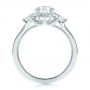 18k White Gold 18k White Gold Starburst Cluster Halo Diamond Engagement Ring - Front View -  107131 - Thumbnail