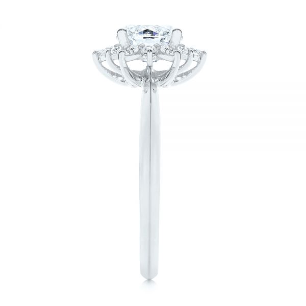  Platinum Platinum Starburst Cluster Halo Diamond Engagement Ring - Side View -  105908 - Thumbnail