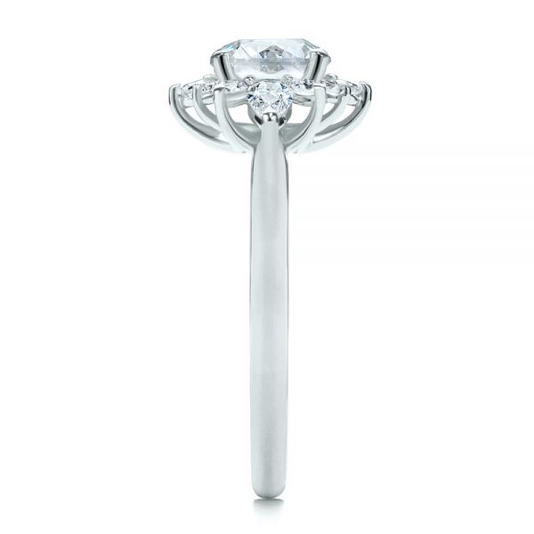  Platinum Platinum Starburst Cluster Halo Diamond Engagement Ring - Side View -  107131
