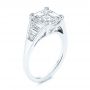  Platinum Step Cut Diamond Engagement Ring - Three-Quarter View -  105849 - Thumbnail