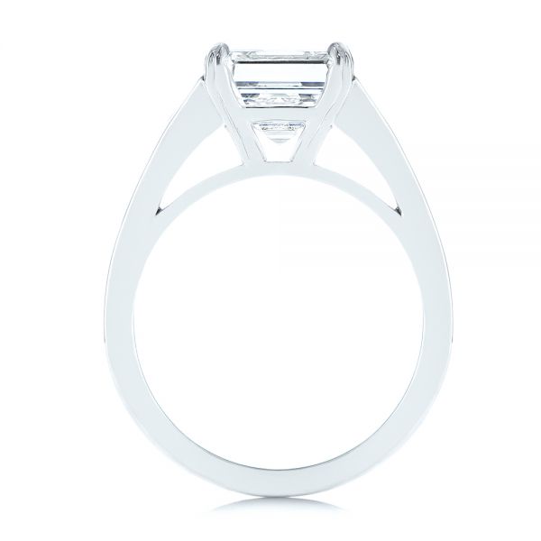 Platinum Step Cut Diamond Engagement Ring - Front View -  105849