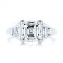  Platinum Step Cut Diamond Engagement Ring - Top View -  105849 - Thumbnail