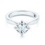 14k White Gold Super-fit Solitaire Asscher Diamond Engagement Ring - Flat View -  105863 - Thumbnail