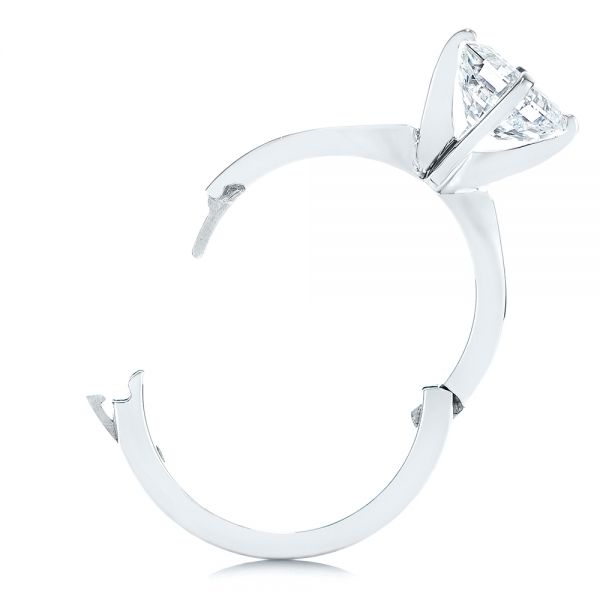 14k White Gold Super-fit Solitaire Asscher Diamond Engagement Ring - Front View -  105863