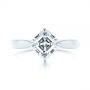 14k White Gold Super-fit Solitaire Asscher Diamond Engagement Ring - Top View -  105863 - Thumbnail