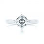 14k White Gold Super-fit Solitaire Asscher Diamond Engagement Ring - Top View -  105863 - Thumbnail