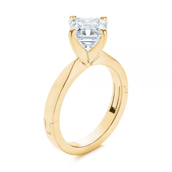 Super-Fit Solitaire Asscher Diamond Engagement Ring - Image