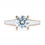 18k Rose Gold 18k Rose Gold Tapered Baguettes Diamond Engagement Ring - Top View -  103093 - Thumbnail