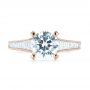 18k Rose Gold 18k Rose Gold Tapered Baguettes Diamond Engagement Ring - Top View -  103093 - Thumbnail