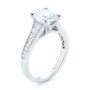 18k White Gold Tapered Baguettes Diamond Engagement Ring - Three-Quarter View -  103093 - Thumbnail