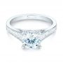 18k White Gold Tapered Baguettes Diamond Engagement Ring - Flat View -  103093 - Thumbnail