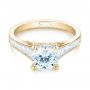 18k Yellow Gold 18k Yellow Gold Tapered Baguettes Diamond Engagement Ring - Flat View -  103093 - Thumbnail