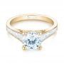 18k Yellow Gold 18k Yellow Gold Tapered Baguettes Diamond Engagement Ring - Flat View -  103093 - Thumbnail