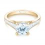 14k Yellow Gold 14k Yellow Gold Tapered Baguettes Diamond Engagement Ring - Flat View -  103093 - Thumbnail