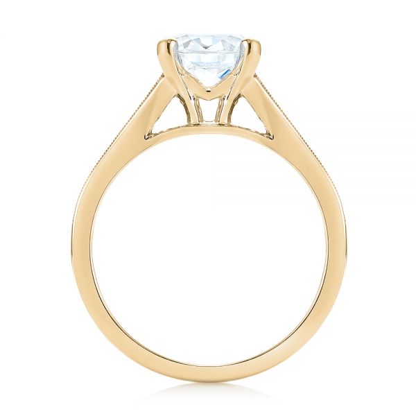 14k Yellow Gold 14k Yellow Gold Tapered Baguettes Diamond Engagement Ring - Front View -  103093