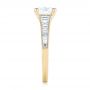 18k Yellow Gold 18k Yellow Gold Tapered Baguettes Diamond Engagement Ring - Side View -  103093 - Thumbnail