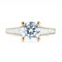 18k Yellow Gold 18k Yellow Gold Tapered Baguettes Diamond Engagement Ring - Top View -  103093 - Thumbnail