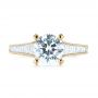18k Yellow Gold 18k Yellow Gold Tapered Baguettes Diamond Engagement Ring - Top View -  103093 - Thumbnail