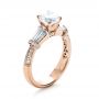 18k Rose Gold 18k Rose Gold Tapered Diamond Engagement Ring - Three-Quarter View -  1146 - Thumbnail