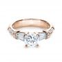 14k Rose Gold 14k Rose Gold Tapered Diamond Engagement Ring - Flat View -  1146 - Thumbnail