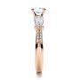 18k Rose Gold 18k Rose Gold Tapered Diamond Engagement Ring - Side View -  1146 - Thumbnail
