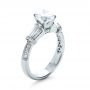 14k White Gold 14k White Gold Tapered Diamond Engagement Ring - Three-Quarter View -  1146 - Thumbnail
