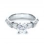 18k White Gold Tapered Diamond Engagement Ring - Flat View -  1146 - Thumbnail