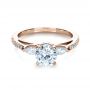 14k Rose Gold 14k Rose Gold Tension Set Diamond Engagement Ring - Flat View -  1272 - Thumbnail
