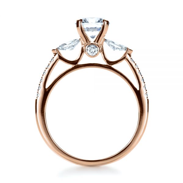 18k Rose Gold 18k Rose Gold Tension Set Diamond Engagement Ring - Front View - 1272