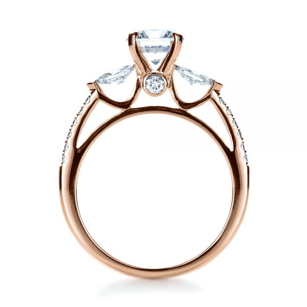 14k Rose Gold 14k Rose Gold Tension Set Diamond Engagement Ring - Front View -  1272