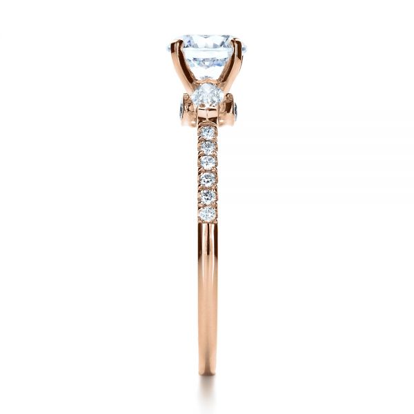 18k Rose Gold 18k Rose Gold Tension Set Diamond Engagement Ring - Side View - 1272